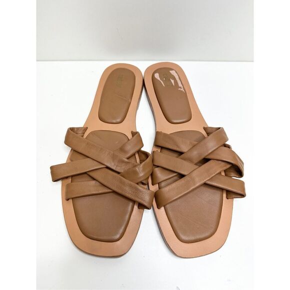 Crevo Sandals Womens Size 12 Brown Leather Slip‎ On Slides - Picture 1 of 7